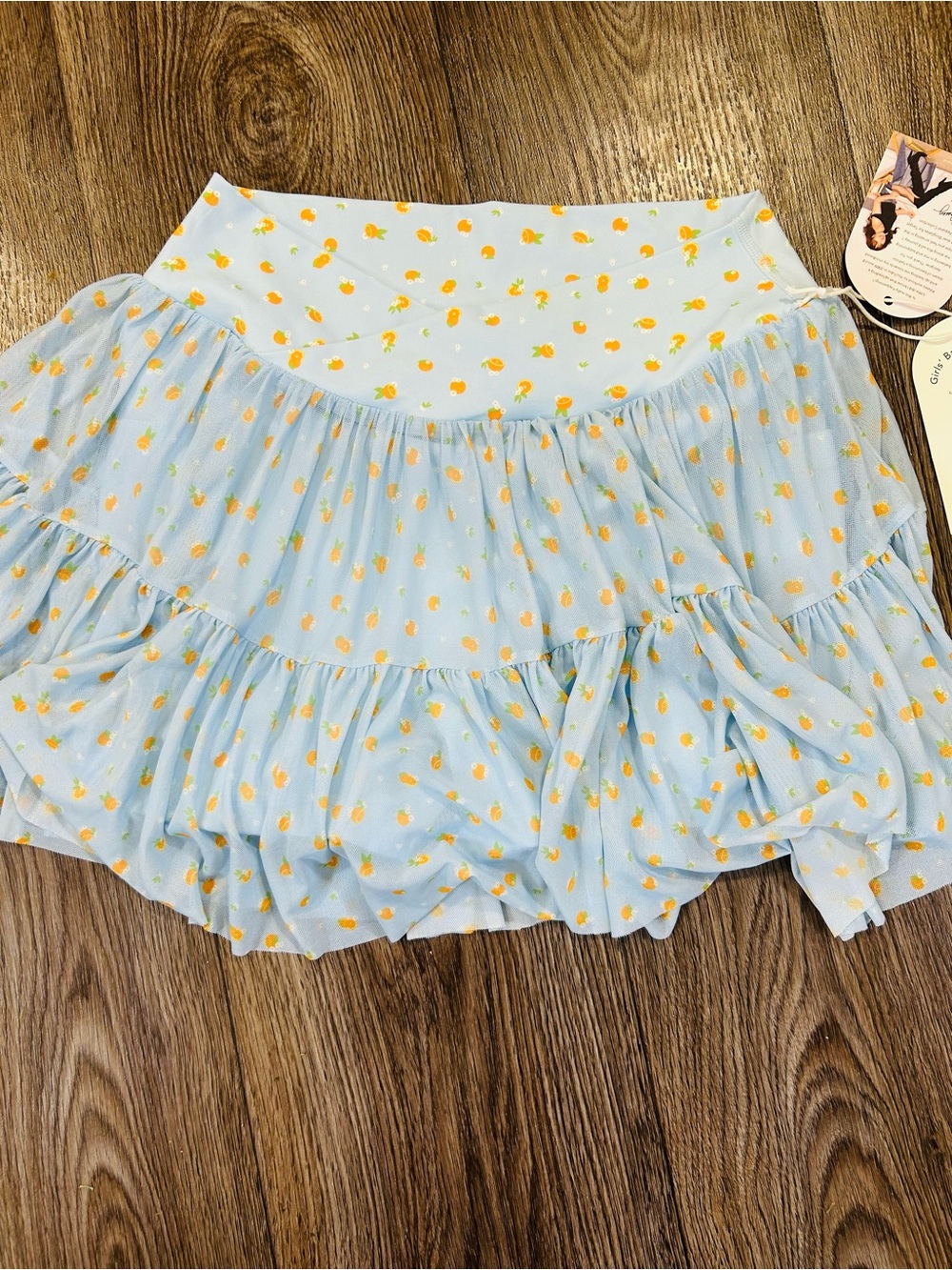 Light Blue Pineapple Print Girls Ballerina Skirt